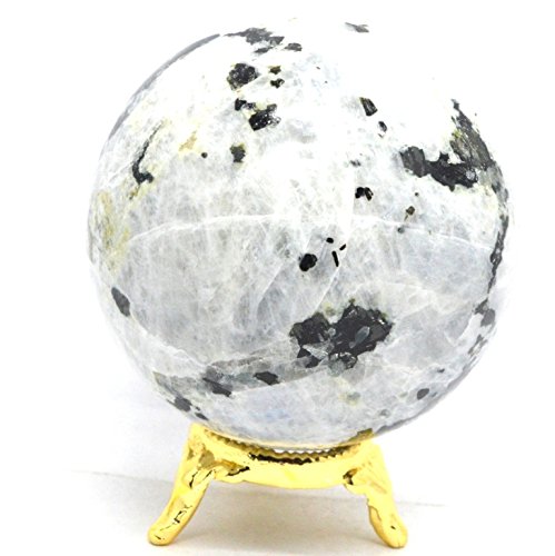 Healing Crystals India 40-50mm Natural Gemstone Sphere Ball Aura Balancing Metaphysical Ball (Rainbow Moonstone)