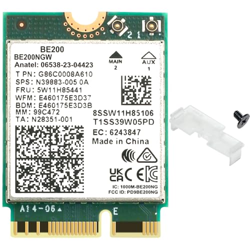 BE200NGW WiFi 7 Wireless Card for PC Gaming M.2 Key E NGFF Tri-Band BT 5.4