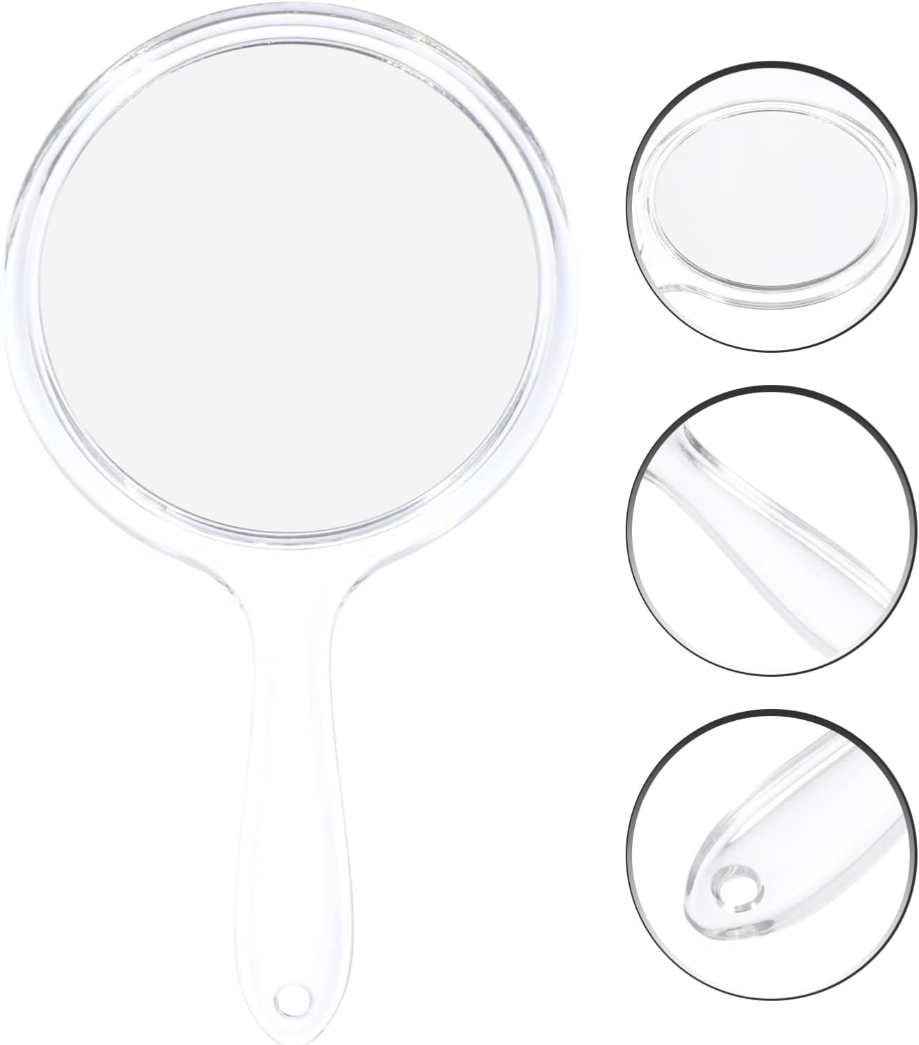 Handheld Beauty Mirror Vintage Makeup Mirror Hand Mirror Vanity Mirror with Handle Glass Mirror Handheld Mirror Vintage Vanity Mirror Makeup Tool Round Woman Plastic Female Mirror image 5