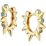 GUEMER - Pendientes de Aro Joyeria Chapados en Oro de 18 Quilates, Pequeños y Minimalistas Dorado
