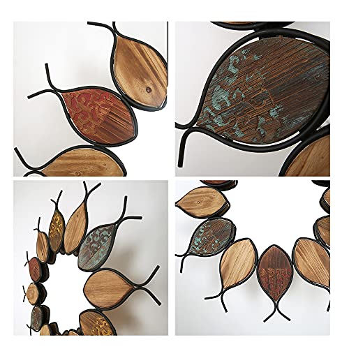 Mediterranean Style Mirror, Wall Hanging Living Room Wall Wrought Iron Decorations, Japanese Style Hallway Dining Room Background Wall Pendant, 30X30In #TOP7