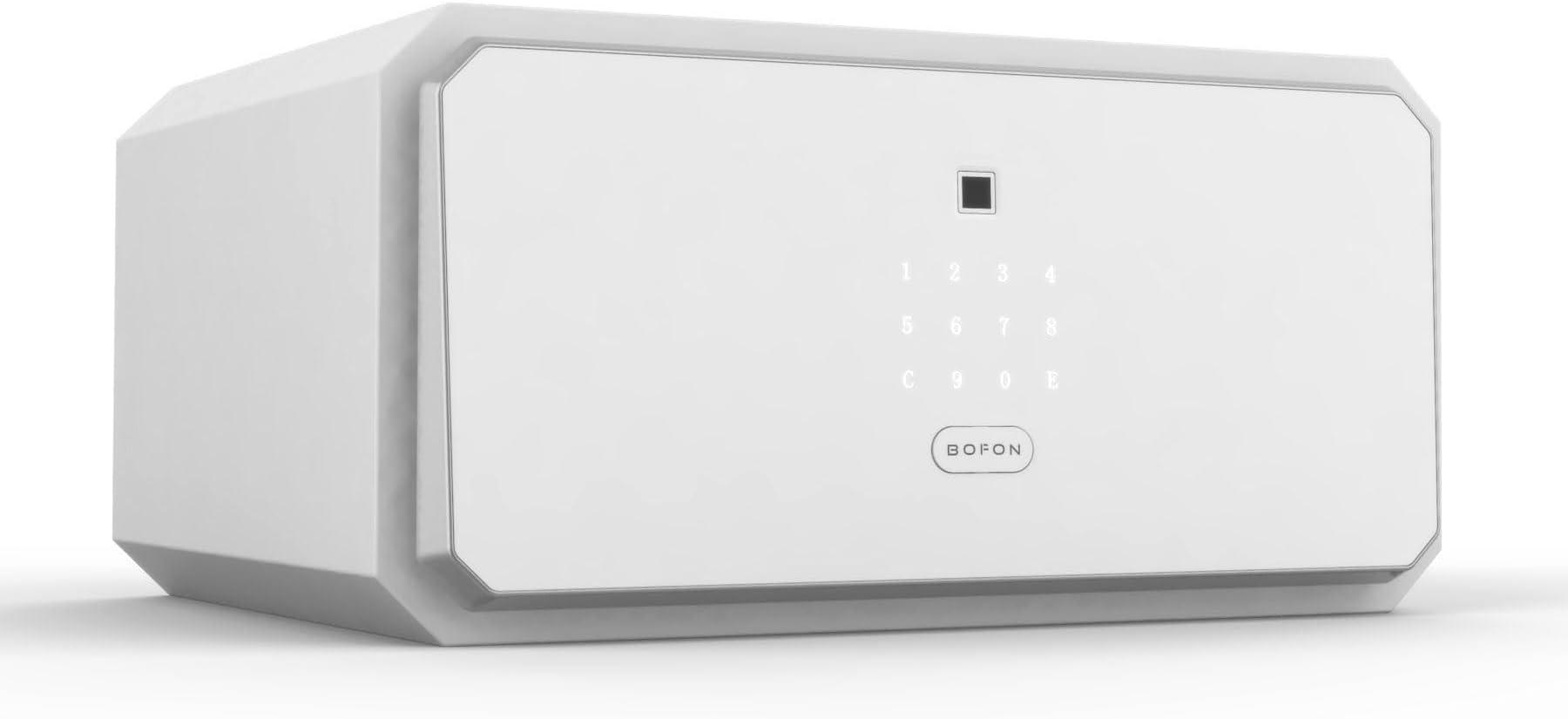 Fingerprint Password Safe Box, Security Box with Key,Safety Boxes for Home,Cabinets for Office,1.45 Cubic White