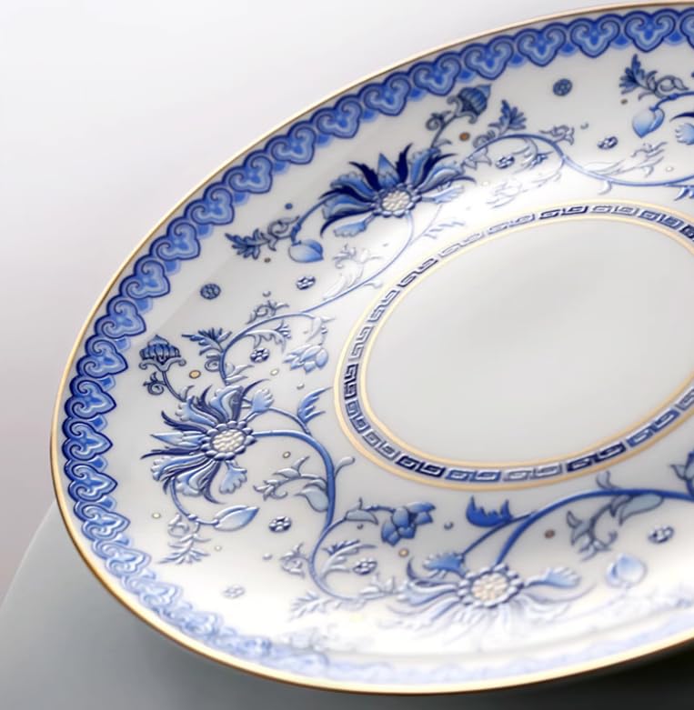 Set di tazze e piattini da caffè e tè in ceramica set di tazze da caffè e piattini in ceramica blu e inchiostro piatto per tazza da latte e succo regalo di compleanno per ufficio e casa