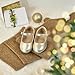 ESTINE Girls Dress Mary Jane Shoes Toddler Ballet Flats Flowers Girl Fashion Princess Shoes(663-Gold, 11M)