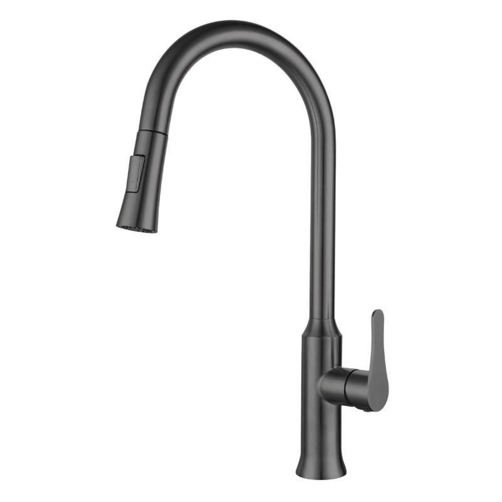 Kitchen Pull-Out Dual-Mode Hot and Cold Water Faucet, Gun-Gray