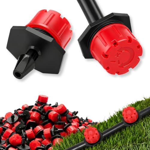 Gotero Regulable Riego, Goteros para Riego por Goteo, Apto para Regar Planta y tubería de Goteo 16mm, Regulable, Pack de 50 Unidades
