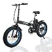ECOTRIC 20" New Fat Tire Folding Electric Bike Beach Snow Bicycle ebike 500W Electric Moped Electric Mountain Bicycles ... (Black and Blue)