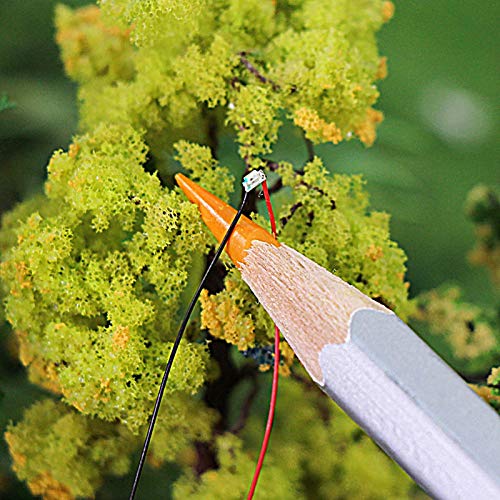 L0603R 20pcs Pre-Wired SMD LED 0603 Red Light Emitting Diode 12V Micro Litz Wired Leads Wire Length 7.8inch (20cm) for DIY Manual Model Toy Decoration