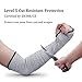 Cut Resistant Sleeves with Thumb Hole, Level 5 Protection, Slash Resistant Safety Protective Arm Sleeves,17 inch, Grey Black (1 Pair)
