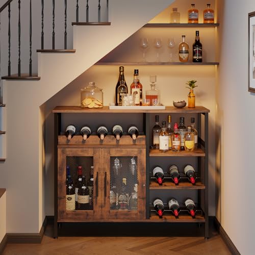 X-cosrack Wine Bar Rack Cabinet with Detachable Wine...