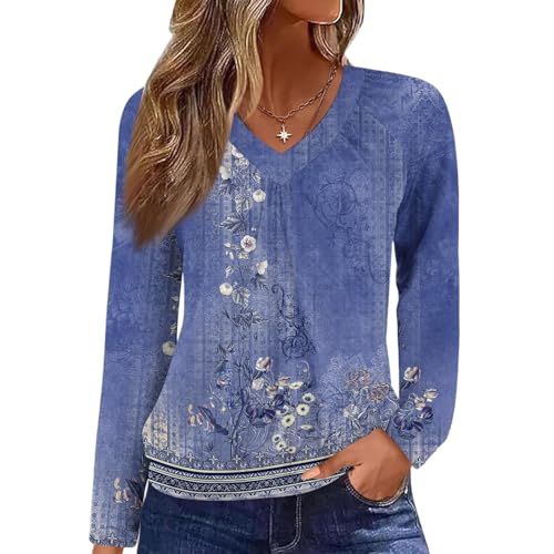 FlekmanArt Fall Fashion for Women 2025 V Neck Long Sleeve Shirts Banded Bottom Pleated Tops Dressy Casual Blouses