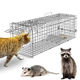 TeqHome Live Animal Cage Trap, Collapsible Humane Live Animal Cage Trap