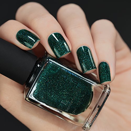 Image of ILNP Fir Coat - Sultry Emerald Green Holographic Nail Polish