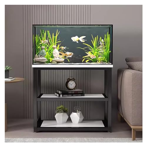Support aquarium 5 10 20 gallons | Meuble de rangement robuste noir et blanc