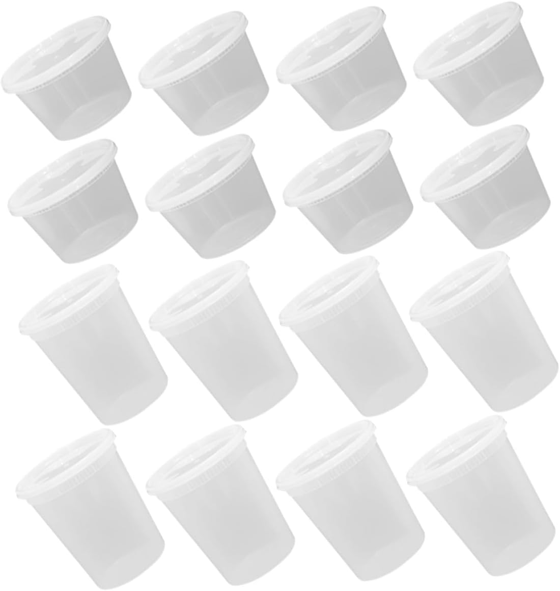 Cabilock 50pcs Disposable Soup Bowls with Lids, 16oz and 32oz Takeout Containers, Heat-resistant Food Packaging Cups for Hot and Cold Soups, Juices, and Porridge