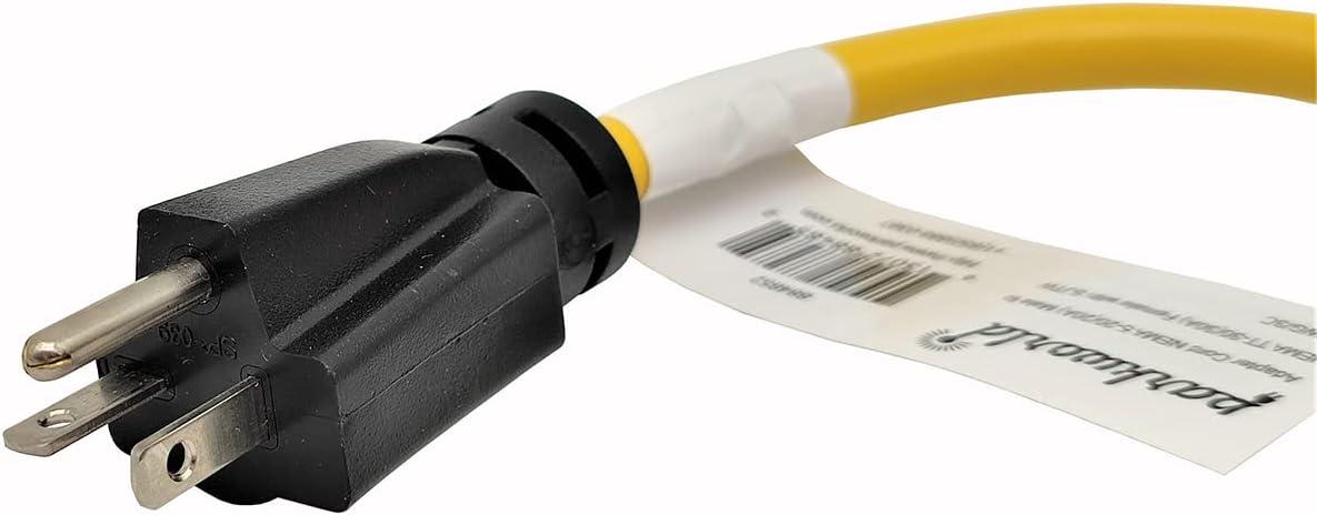 Parkworld 884852 RV Pig-Tail Generator 20A Male to RV 30A Straight Female Adapter Cord, NEMA 5-20P to TT-30R (1FT)
