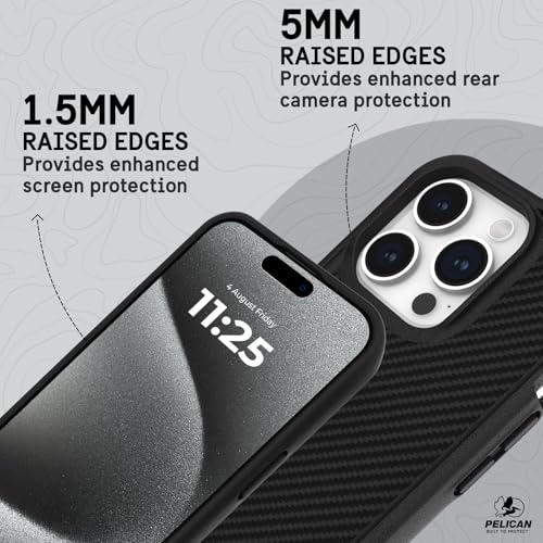 Pelican Protector Series - iPhone 15 Pro Case 6.1" [Compatible with MagSafe] Magnetic Phone Case with Anti-Scratch Tech [16ft MIL-Grade Drop Protection] Protective Cover for iPhone 15 Pro - Carbon by Pelican - Image 6