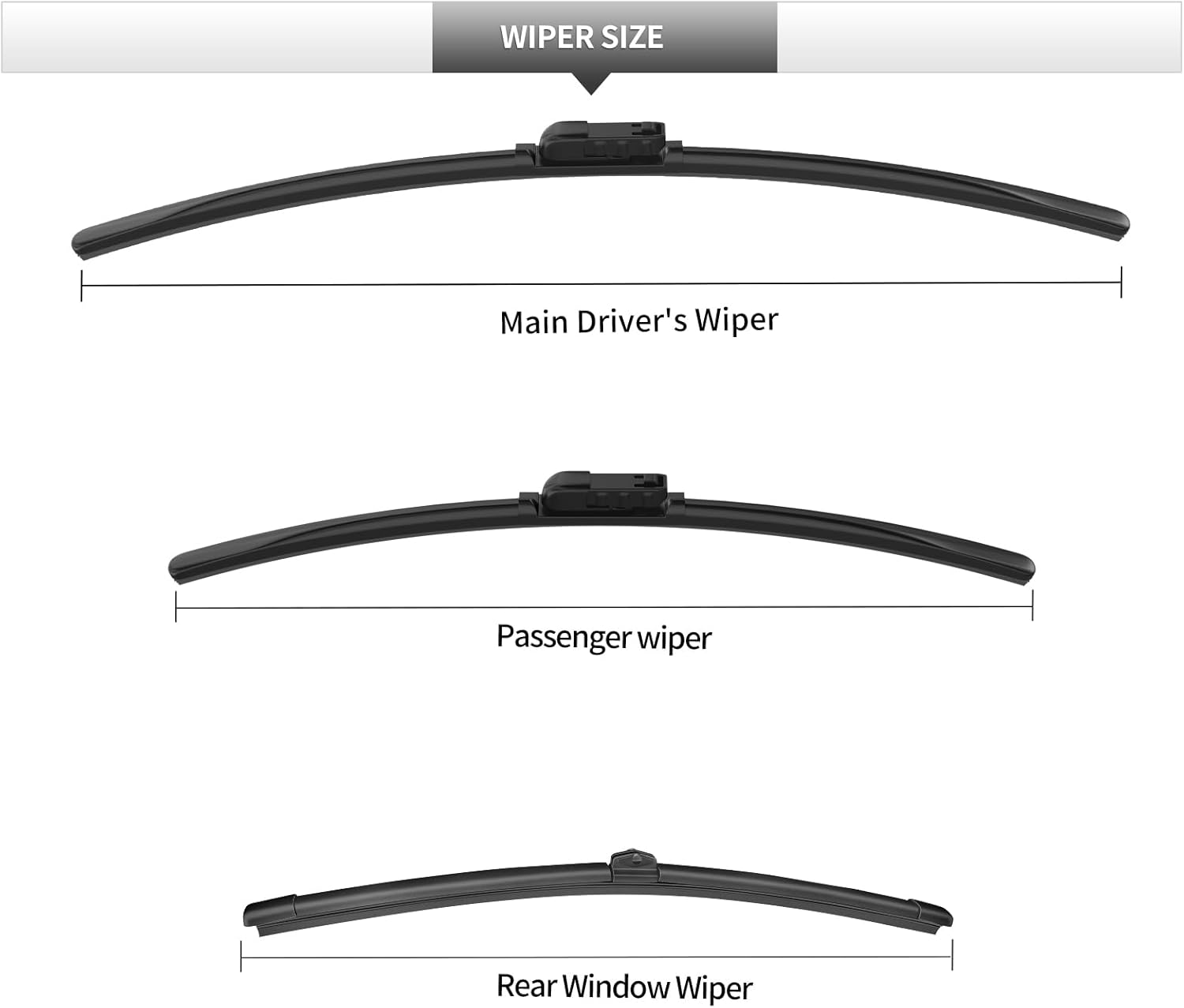 Replacement for BMW X1 2023-2025 Windshield Wiper Blade, 26" 16" 12", 3 Pieces of Car Front and Rear Window Wiper Blades for 2023 2024 2025