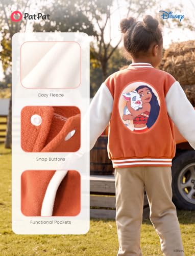 Image of Disney Kids Fleece Bomber Jacket, Varsity Outerwear with Pockets, 2-10Y