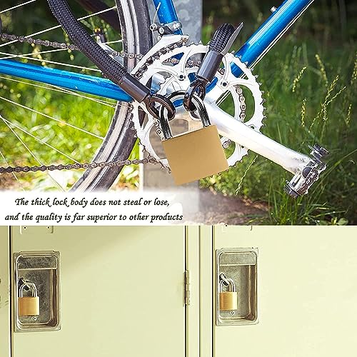 image for XFJSAK 4 Pcs Small Keyed Padlocks, 32mm, Gold, Compact, D Shape, Harde