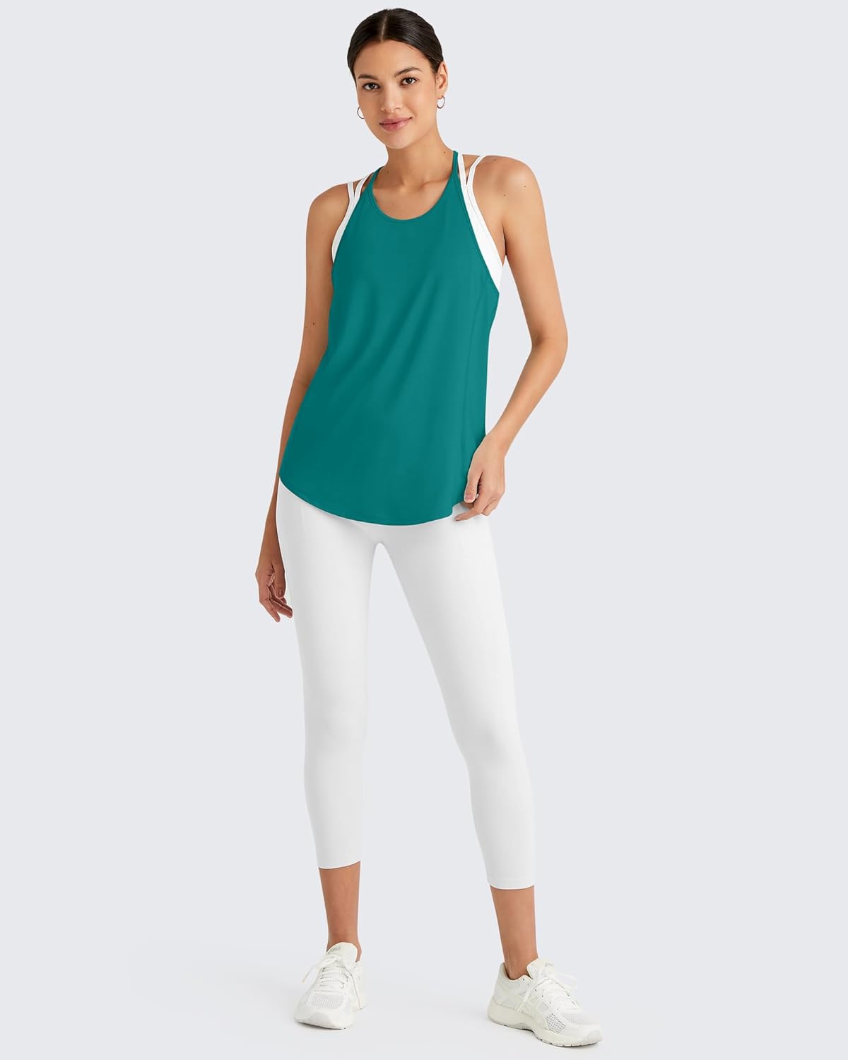 G4Free Women's Sleeveless Workout Tops Breathable Active Yoga Shirts Athletic Tank Tops (Teal,M) - Image 7