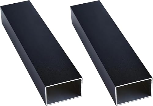 Kwweeoo Black Aluminum Rectangular Tubing 2Pcs 44mm x 100mm x 1000mm Long Wall T