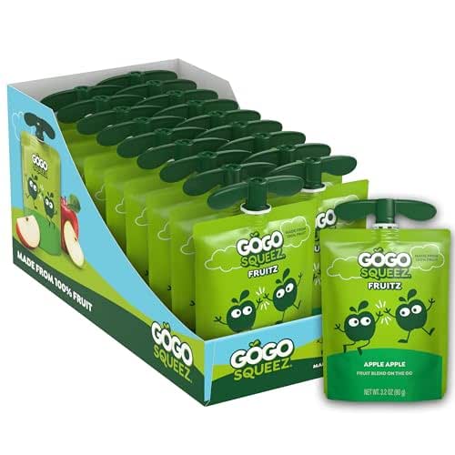 GoGo squeeZ No Sugar Added Applesauce and Fruit Puree, Apple