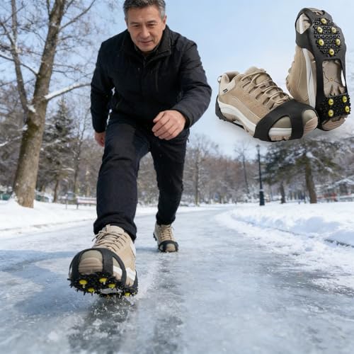 Generisch Spikes für Schuhe Winter schuhspikes zum überziehen schuhspikes zum überziehen schneeketten antirutsch eiskrallen glatteis Schutz schneeketten Spikes für Schuhe