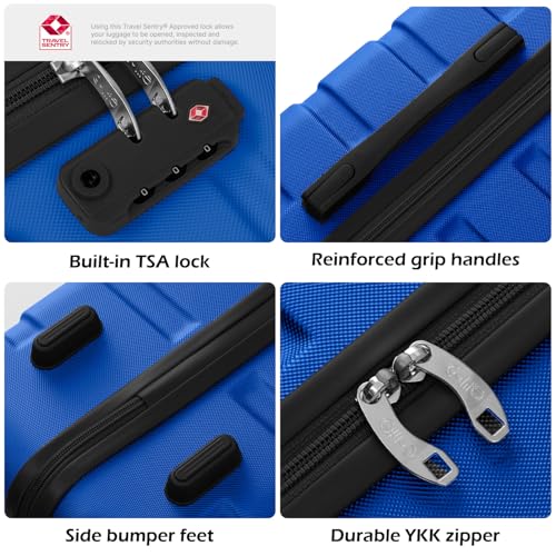 Image of Coolife 3-Piece Lightweight Hardside Spinner Luggage Set with TSA Lock | 360 Spinner Wheels;YKK Zippers;Space-Saving Nested Design;Ergonomic Telescoping Handle