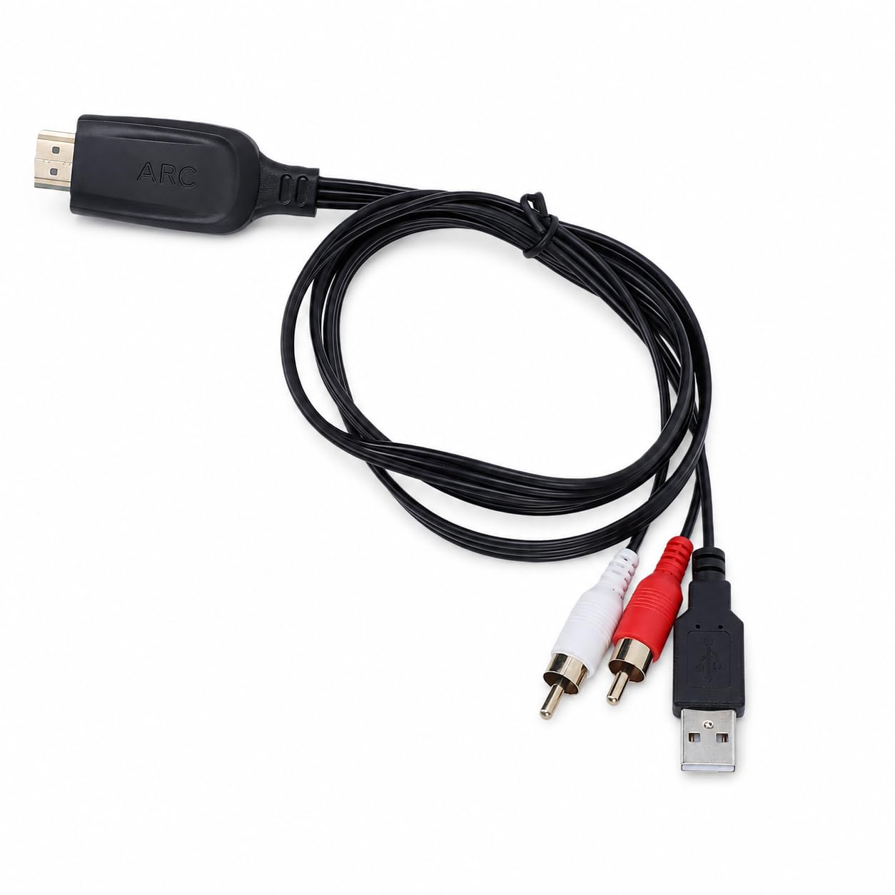Fabater Convertitore Audio HDMI ARC a da 192 KHz per TV a Soundbar,Plug & Play,3,4 Piedi/1,05 M ARC a L/R Stereo Maschio Cavo Estrattore Audio Adattatore Splitter per Altoparlante