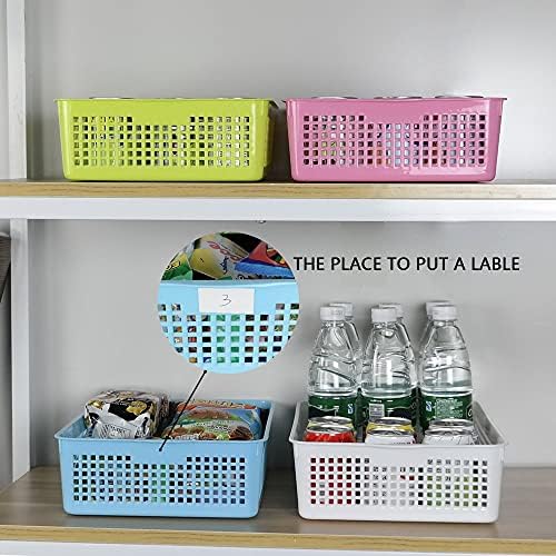 Hokky A4 Storage Baskets Tray, 4-Packs Plastic Shallow Storage Basket