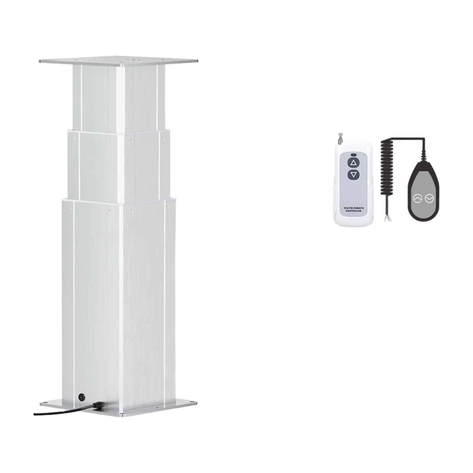 Hubsäule 200kg Kapazität 10mm/s Fernbedienung Hubplattform Handhabung, Aufzugstisch, Kran(Black-200KG 10MMS; H800-1150mm Trip; DC24V-1)