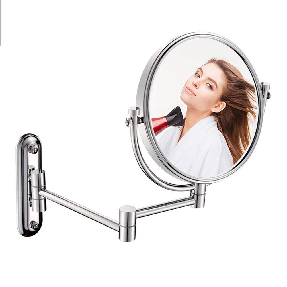 Miroir de maquillage mural 8 pouces pivotant 360° miroir grossissant 10x pour salle de bain