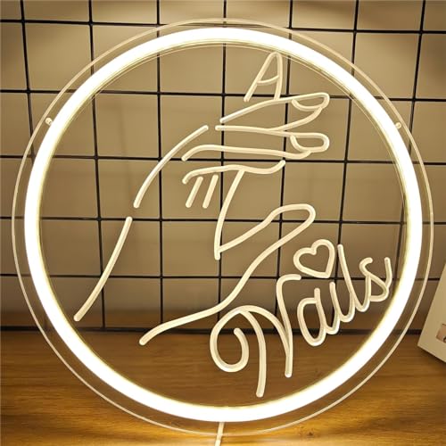 Nails Neon Sign Nail Signs for Salon Nail Neon Light Nail Salon Neon Sign for Wall Decor Nails Led Sign Dimmable Light Up Sign for Bedroom Beauty Room Girly Room Nails Salon Gift