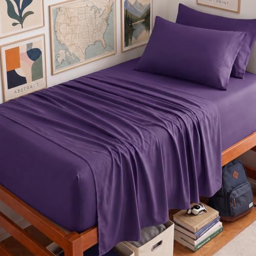 Image of CozyLux 4-Piece Twin XL Sheets, Fits 18-21 Inch Mattresses, Oeko-TEX