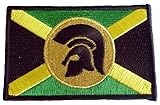 patch skinhead Casco Trojan Skinhead Toppa ricamata rettangolare con bandiera di giamaicana verde, gialla e nera, Nero , Taglia unica
