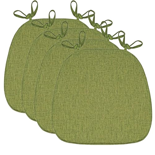 Set of 4 Comfortable Kitchen Chair Cushions 43x41x35cm Washable Seat Pads with Ties Soft Upholstered Cushions for Dining Room Home Decor (6# 4pcs)