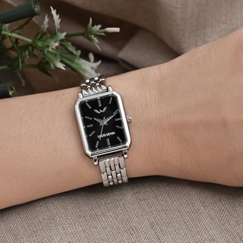 Image of LOUIS DEVIN Silver /Brown /Rose Gold Bracelet Metal Chain Analog Wrist Watch for Women (Blue /Green /Pink /Black /Silver /Brown /Rose Gold Dial) | LD-LS193-CH