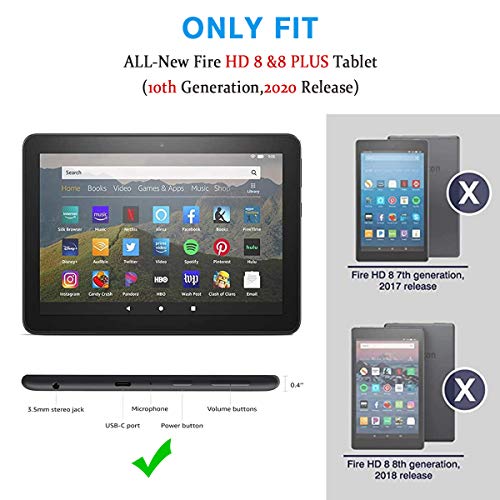 Ledniceker Kids Case For All-New Fire Hd 8 & Plus 2020 & 2022- Lightweight Shockproof Handle With Stand Kid-Proof Case For Amazon Fire Hd 8 Inch Tablets (2022/2020 Release) - Blue #TOP1