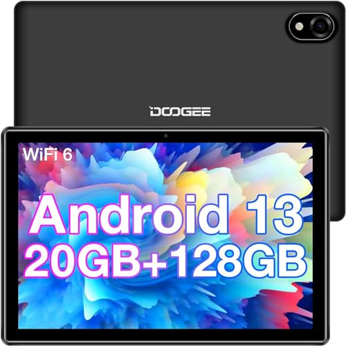 DOOGEE U10 PRO Tablet 10 Zoll Android 13 Tablet PC, 20 GB RAM 128 GB ROM (TF 1 TB), 5060 mAh Akku, Kinder Tablet HD, 8 MP Kamera, 3.5 mm Klinkenkopfhörer/BT 5.0/WiFi6/OTG,TÜV Eye Protection, grau