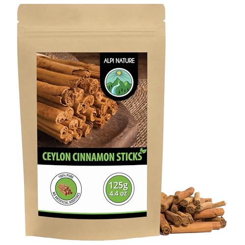 Alpi Nature Ceylon Cinnamon Sticks 125g 4.4 oz Cinnamon Sticks 80mm Approx. 14-16 per Bag