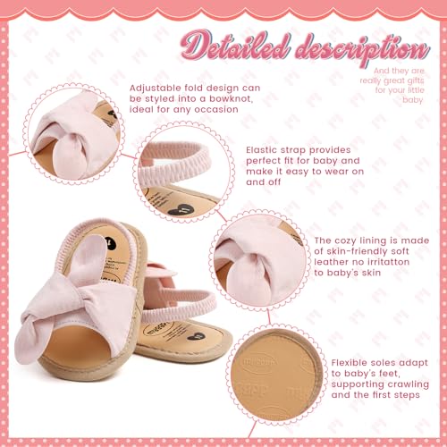 Image of Meckior Infant Baby Girls Boys Summer Sandals Open Toe Lace Princess Dress Wedding Flats Shoes Newborn Toddler Soft Non-slip Sole First Walker Crib Shoes