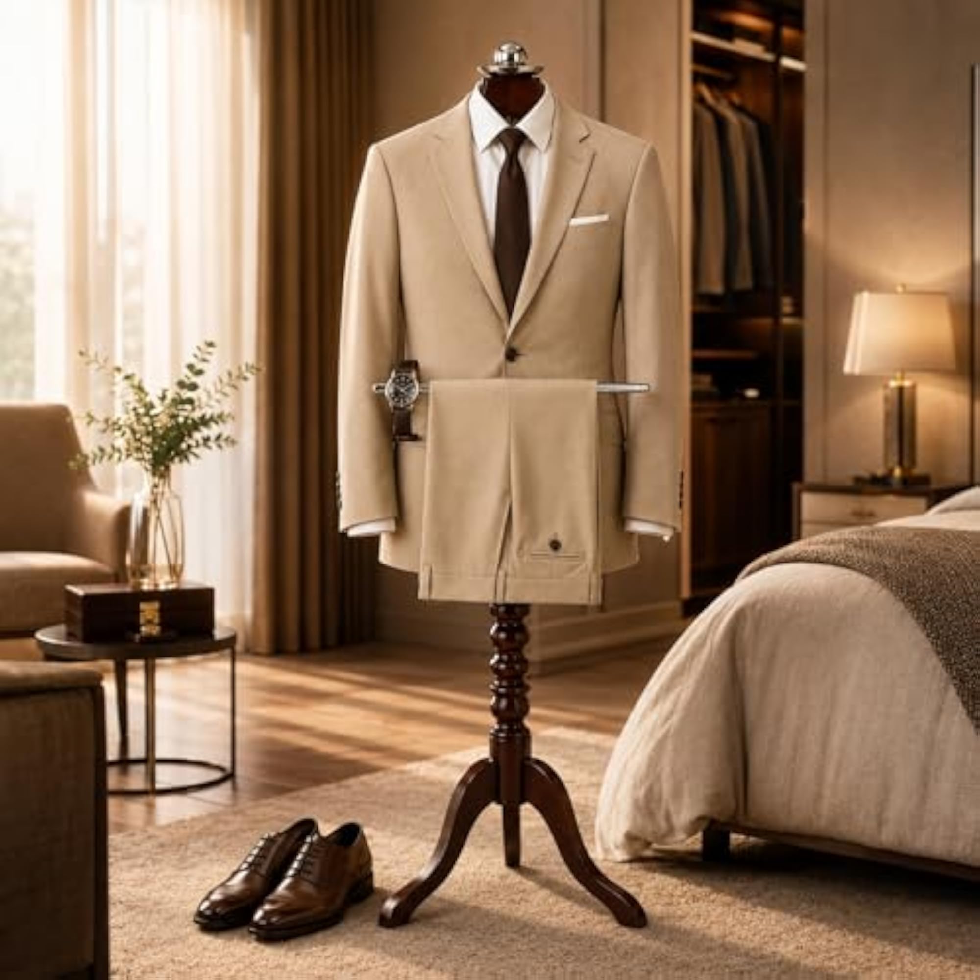 Wooden Coat Hanger Stand for Home and Office Display