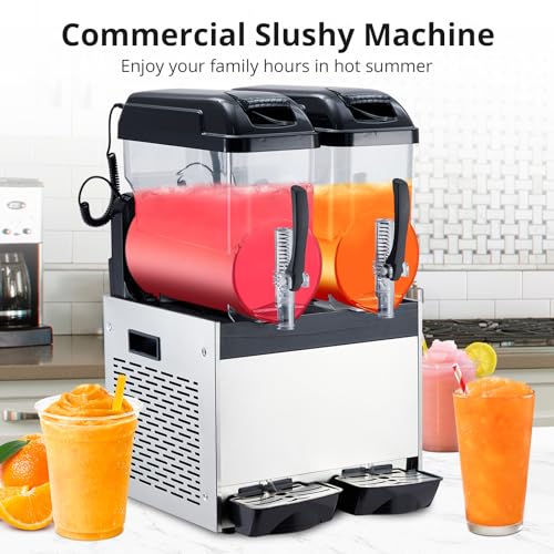 Image of Acekool Commercial Margarita Machine, 24L /6.4 Gal Frozen Margarita Machine Smoothie, Self-Cleaning, 700W Stainless Steel Slushy Machine for Snow Melts, Cocktails, Homes, Coffee Shops, Restaurants