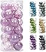 AMS Christmas Ball Decorations Exquisite Colorful Balls Ornaments Pendant Pack of 24pcs (2.36 Inches, Pink)