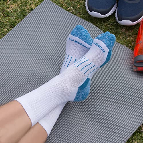 Copper Fit Unisex Adult Crew Sport - 2 Pack Running Socks, White, Large-X-Large Us #TOP3