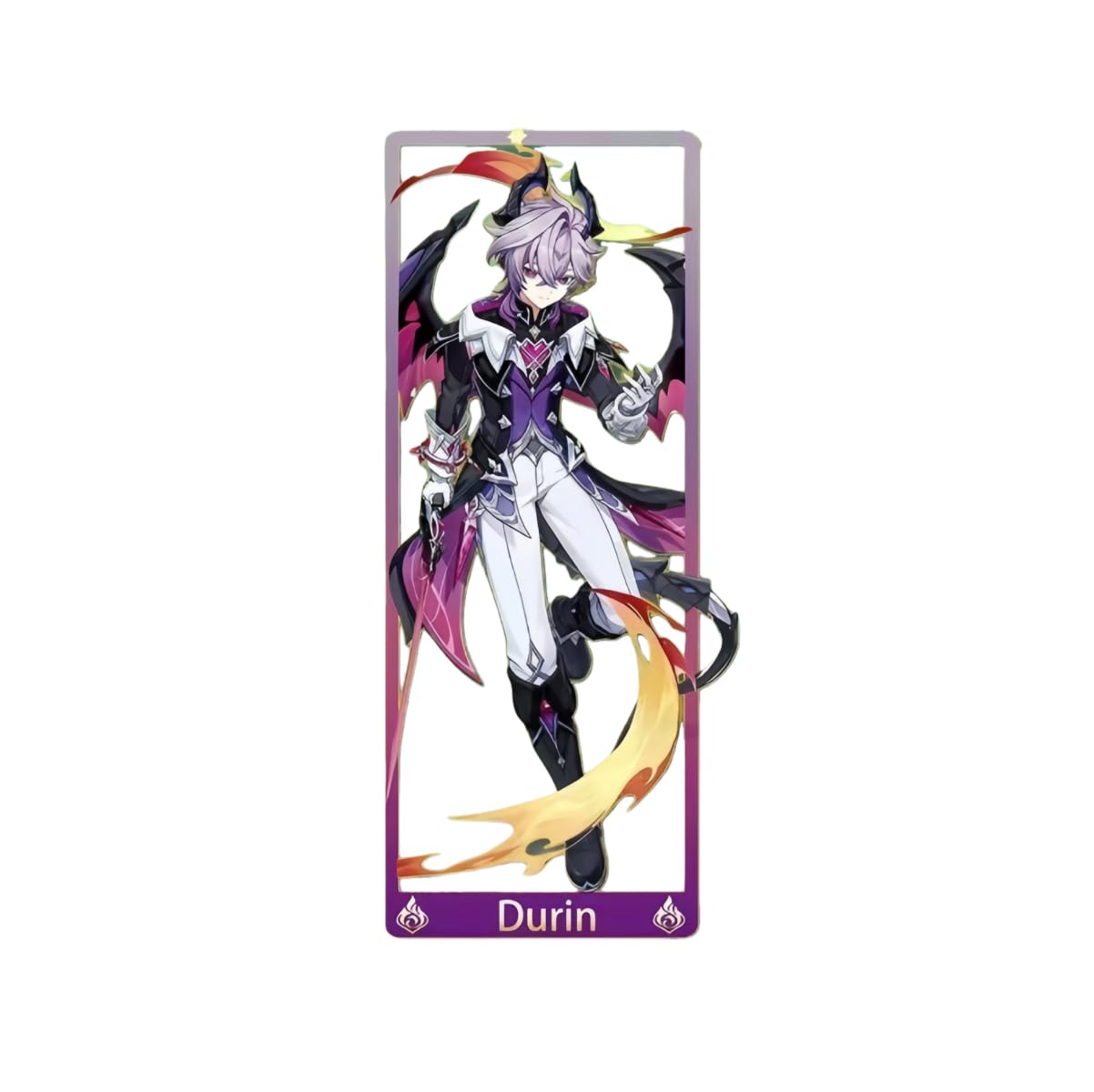 1PC Genshin Impact Natlan Characters Metal Bookmark Game Bookmark with Chain for Game Fans (Durin)