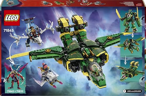 NINJAGO 2in1 Jet Mech di Lloyd - Action Figure Trasformabile in Aereo Giocattolo - 5 Minifigure, una Moto e un Drago Spettro - Regalo per Bambini da 9 Anni Fan di La Rivolta dei Draghi - 71845 - Lego - Immagine 11