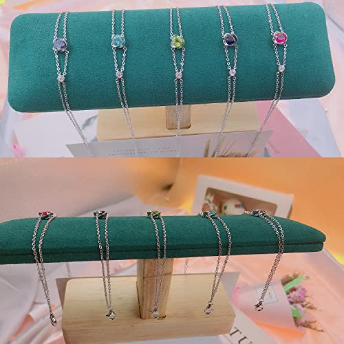 Kimievol Bracelets For Women Ruby July Birthstone Bracelet Sterling Silver Rose Motif Anniversary Birthday Christmas Valentine Jewelry Gifts For Women Girls Mom Wife #TOP4