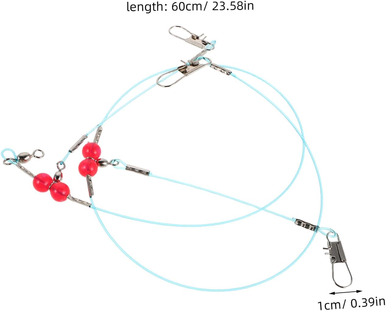 12pcs Nylon Fishing Leader Wire with Stainless Steel Hooks Swivels and Crimps High Strength Anti-Cut Line for Saltwater and Freshwater Fishing Rigs